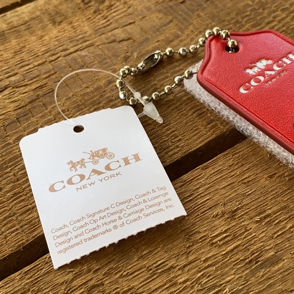 Coach Varsity Classic Pin Set on Red Leather Fob - Picture 6 of 14